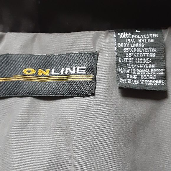 Online Jacket Men's Large Black Full Zip Wind Breaker 2508 - Picture 5 of 7